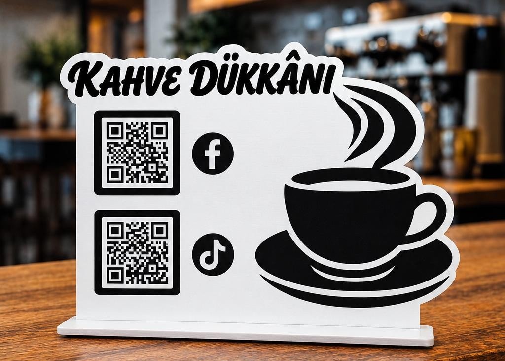 Kahve Dükkânı Beyaz Stant